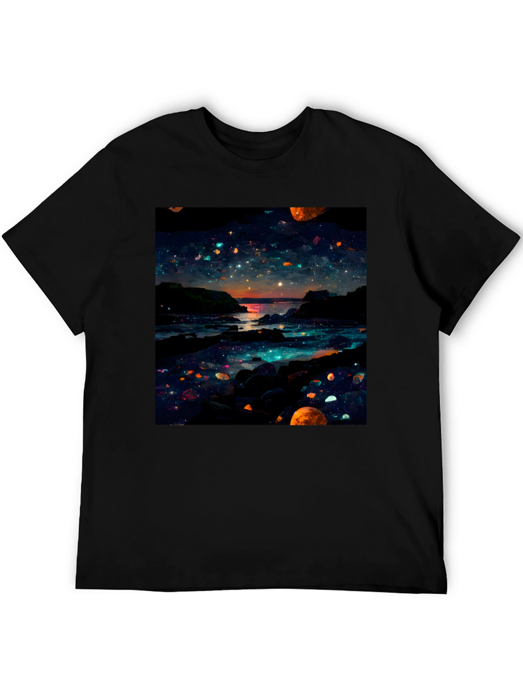 Celestial Shoreline Black T-Shirt