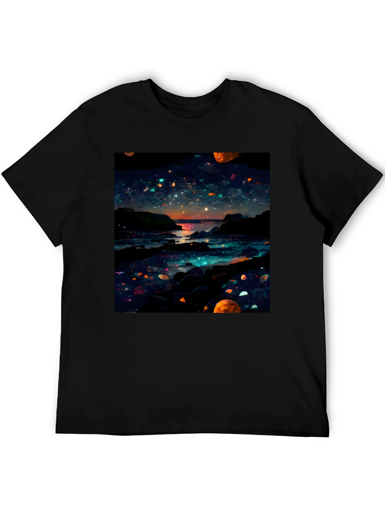 Celestial Shoreline Black T-Shirt