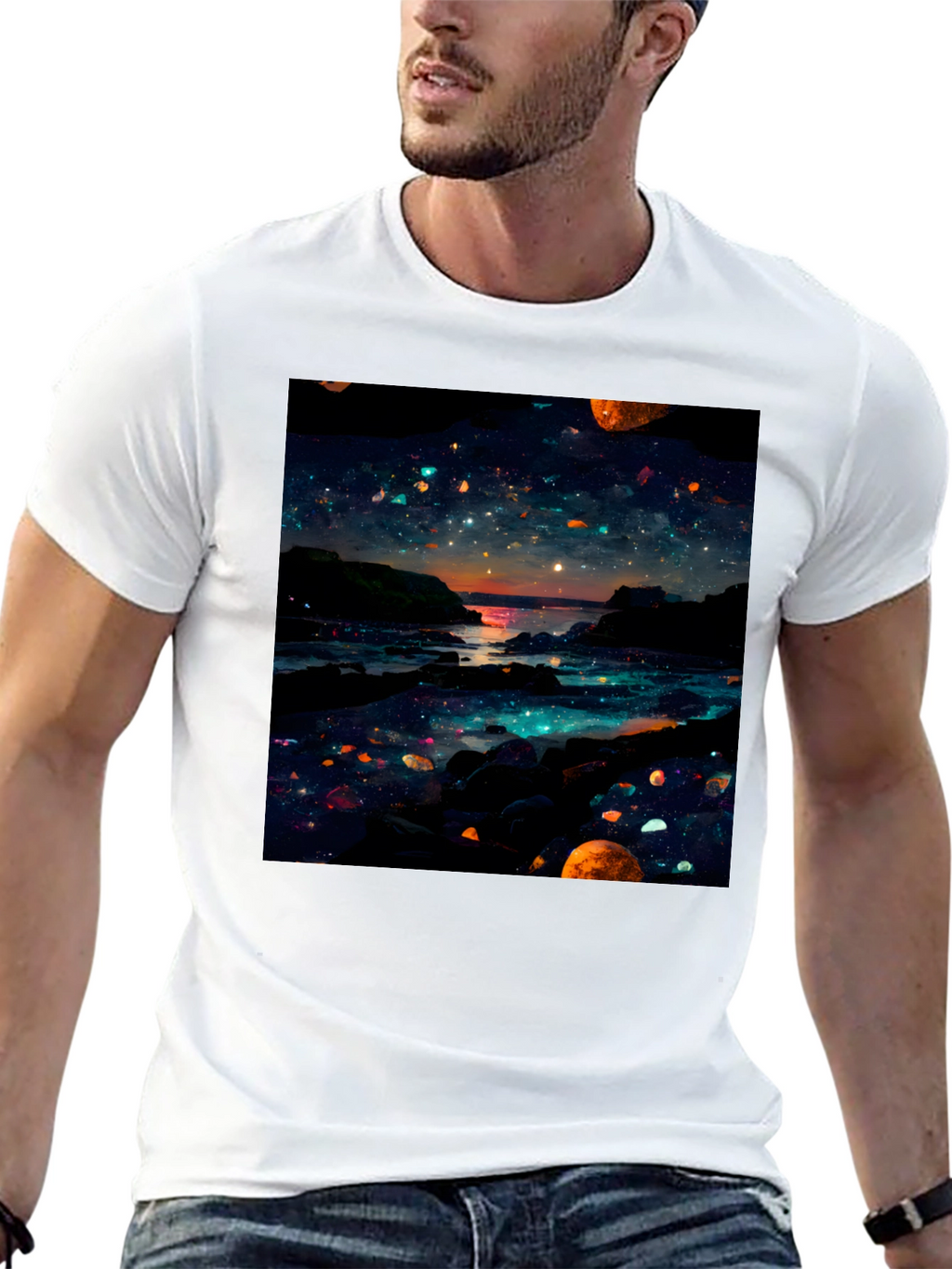 Celestial Shoreline Black T-Shirt