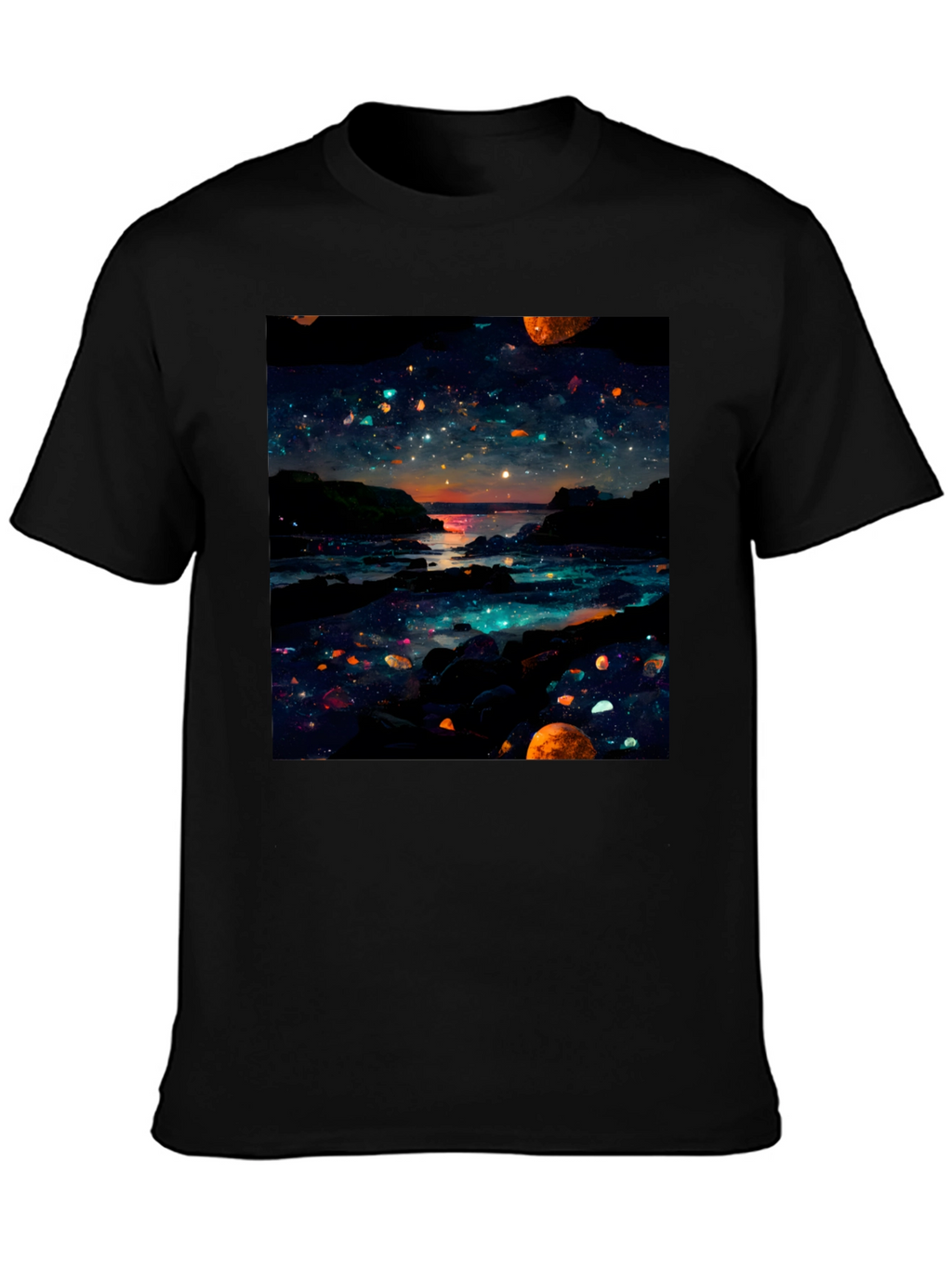 Celestial Shoreline Black T-Shirt