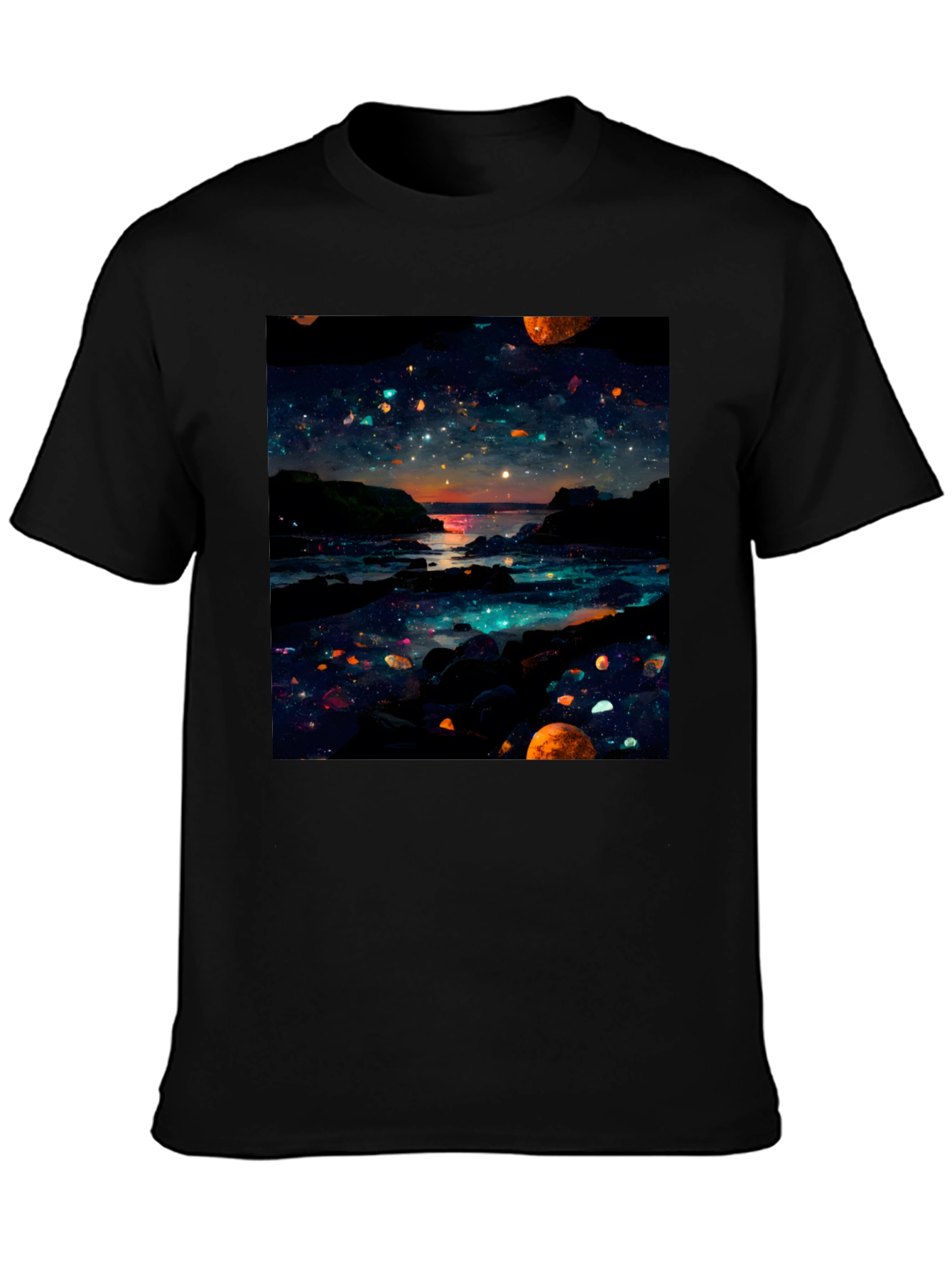 Celestial Shoreline Black T-Shirt
