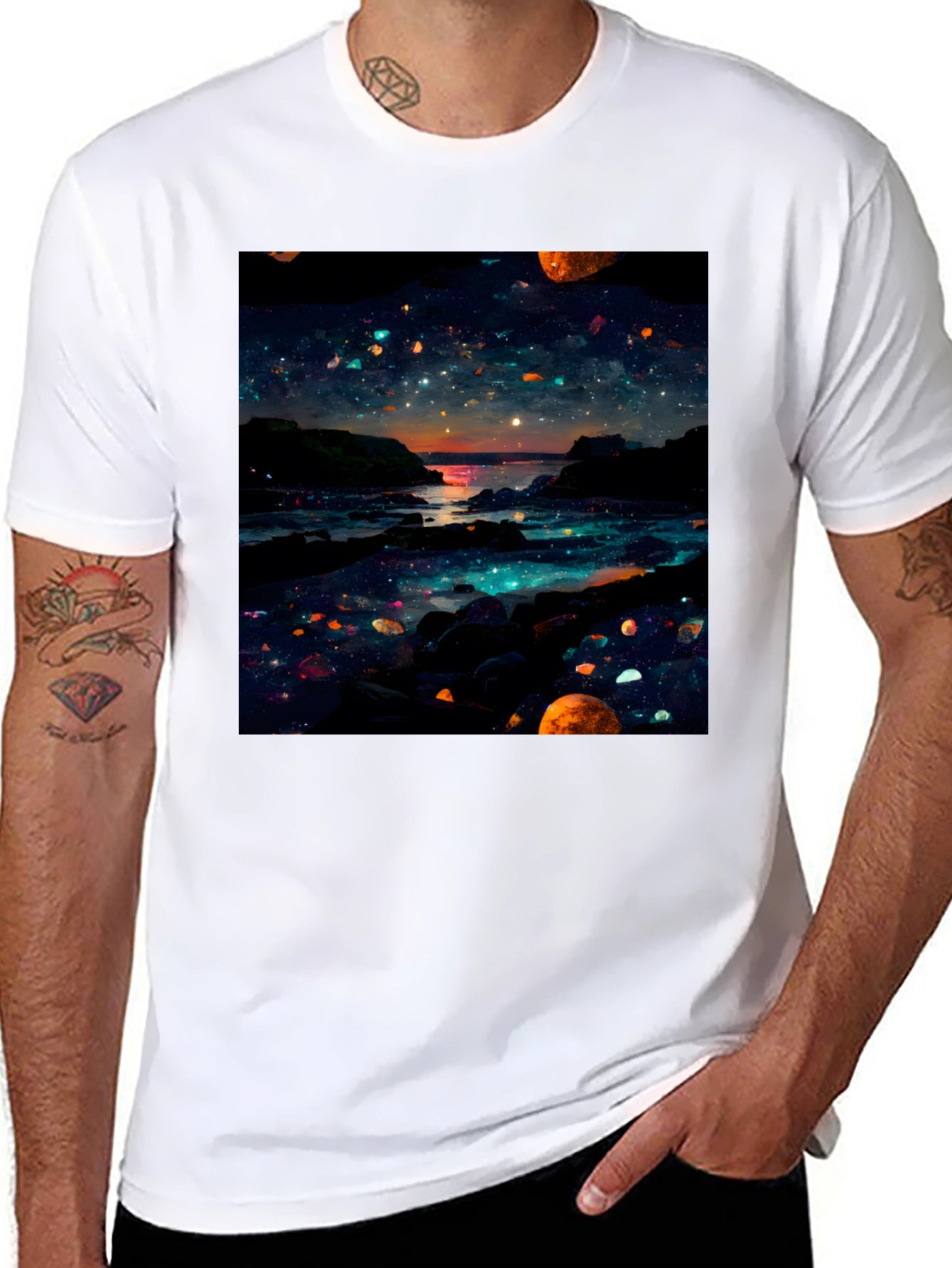 Celestial Shoreline Black T-Shirt