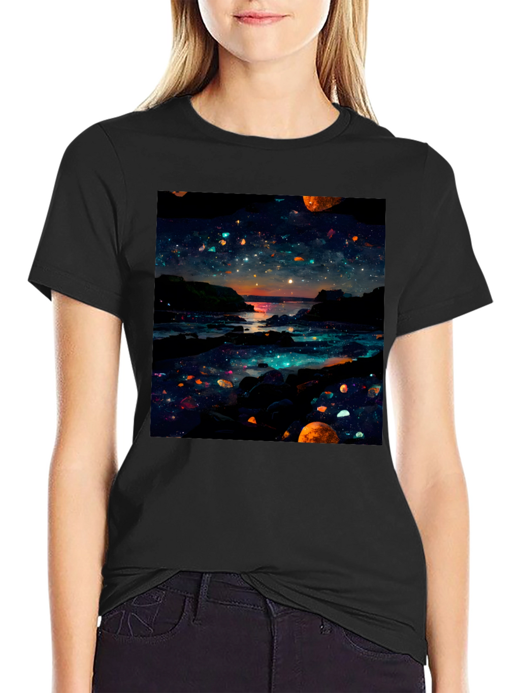 Celestial Shoreline Black T-Shirt
