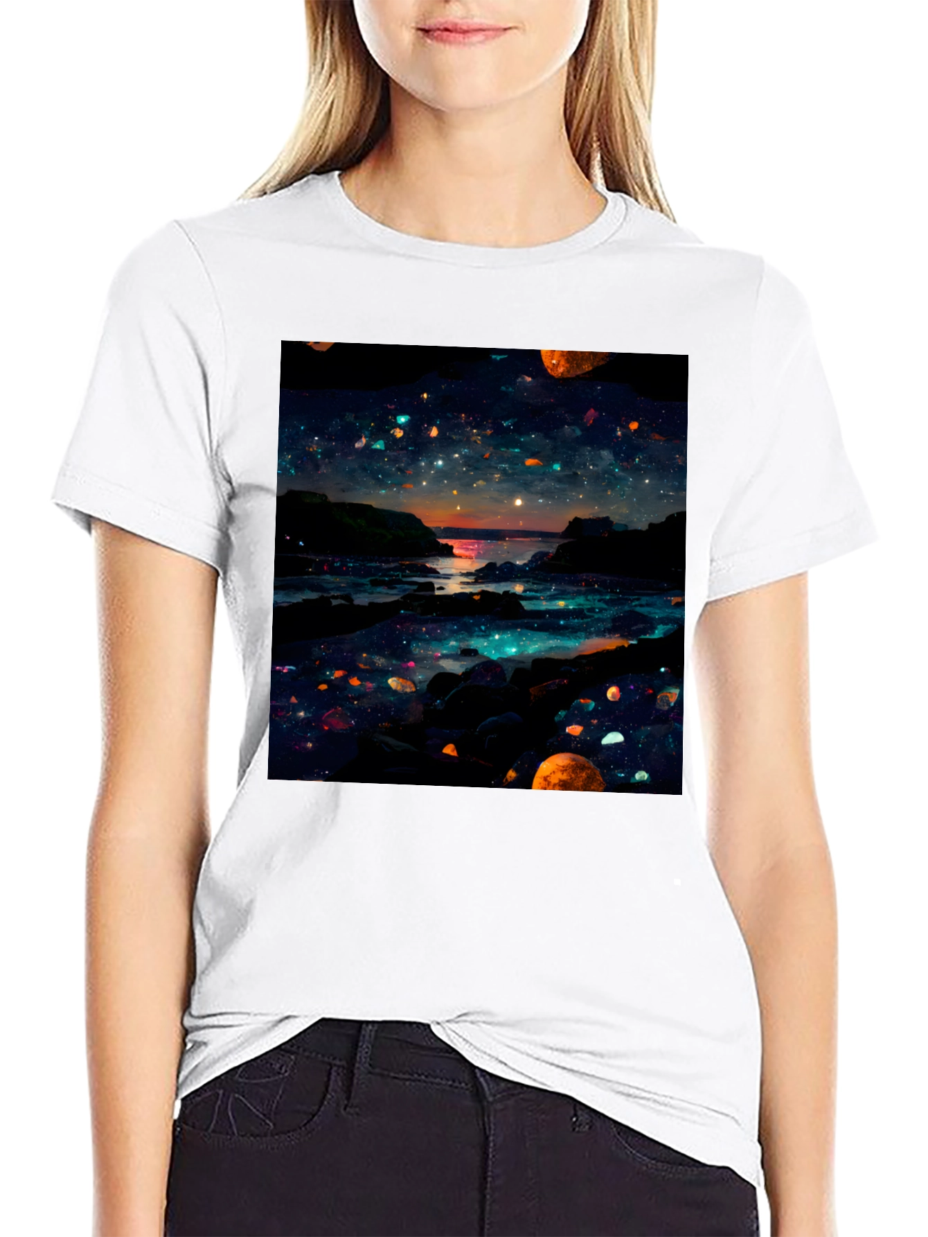 Celestial Shoreline Black T-Shirt