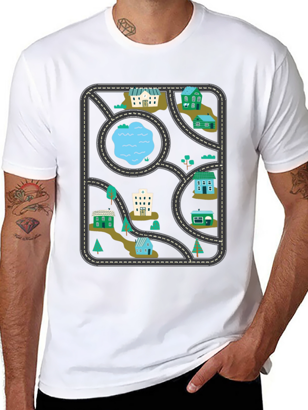 Playful Road Map T-Shirt