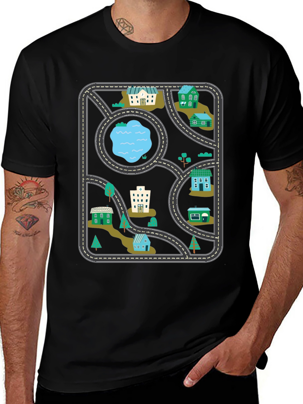 Playful Road Map T-Shirt