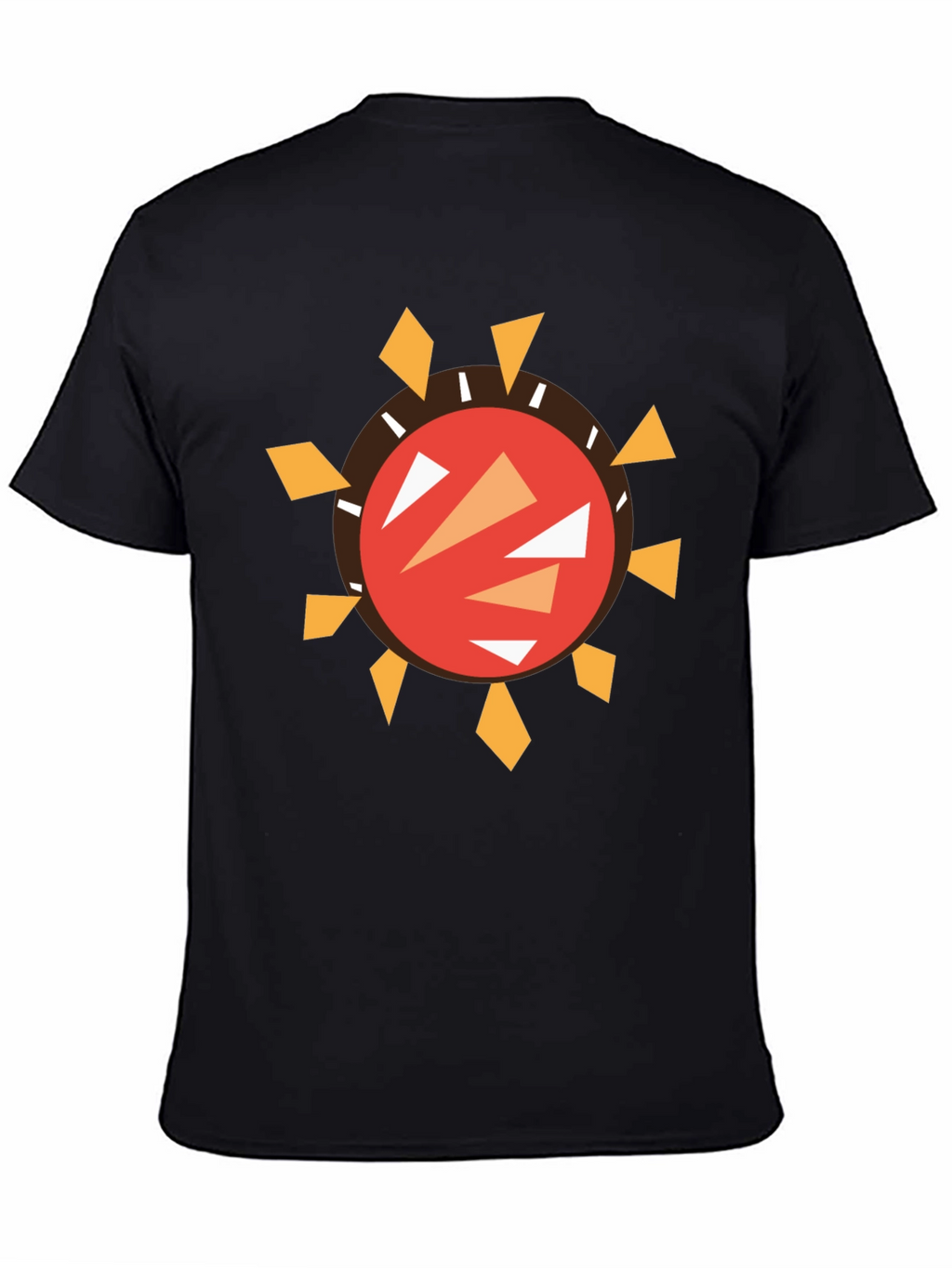 Abstract Sun Graphic Black T-Shirt
