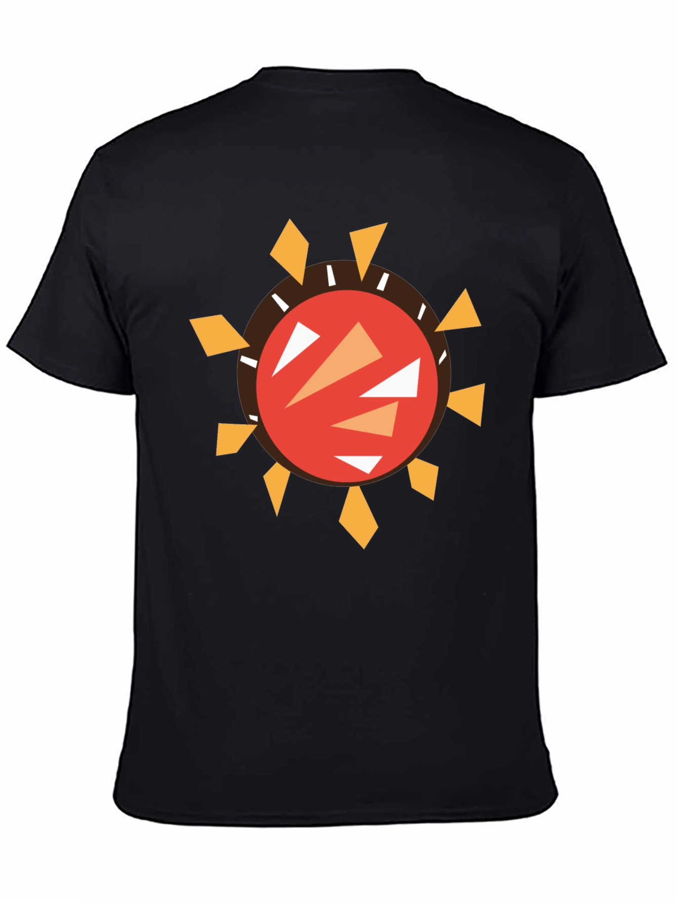 Abstract Sun Graphic Black T-Shirt