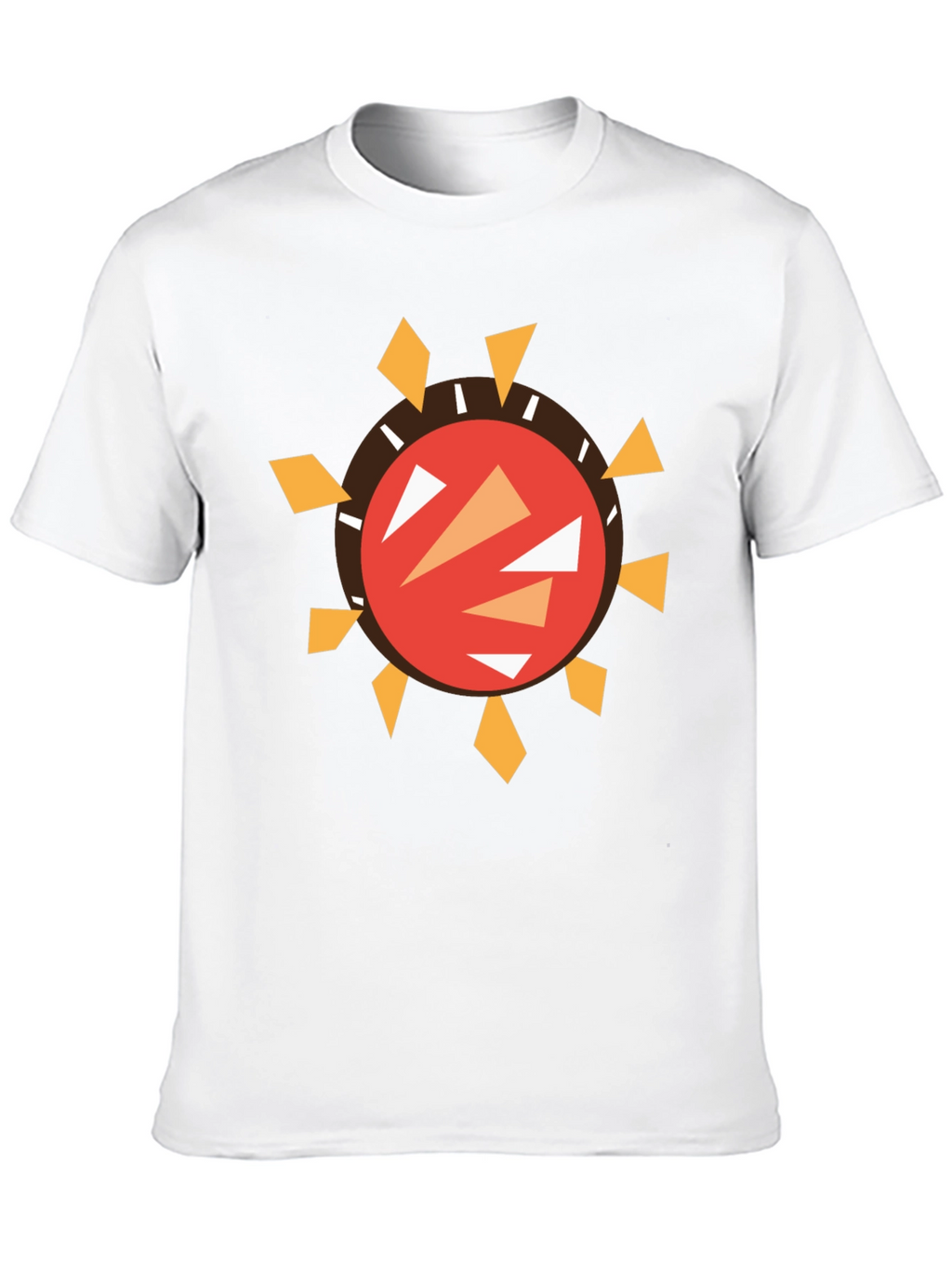 Abstract Sun Graphic Black T-Shirt