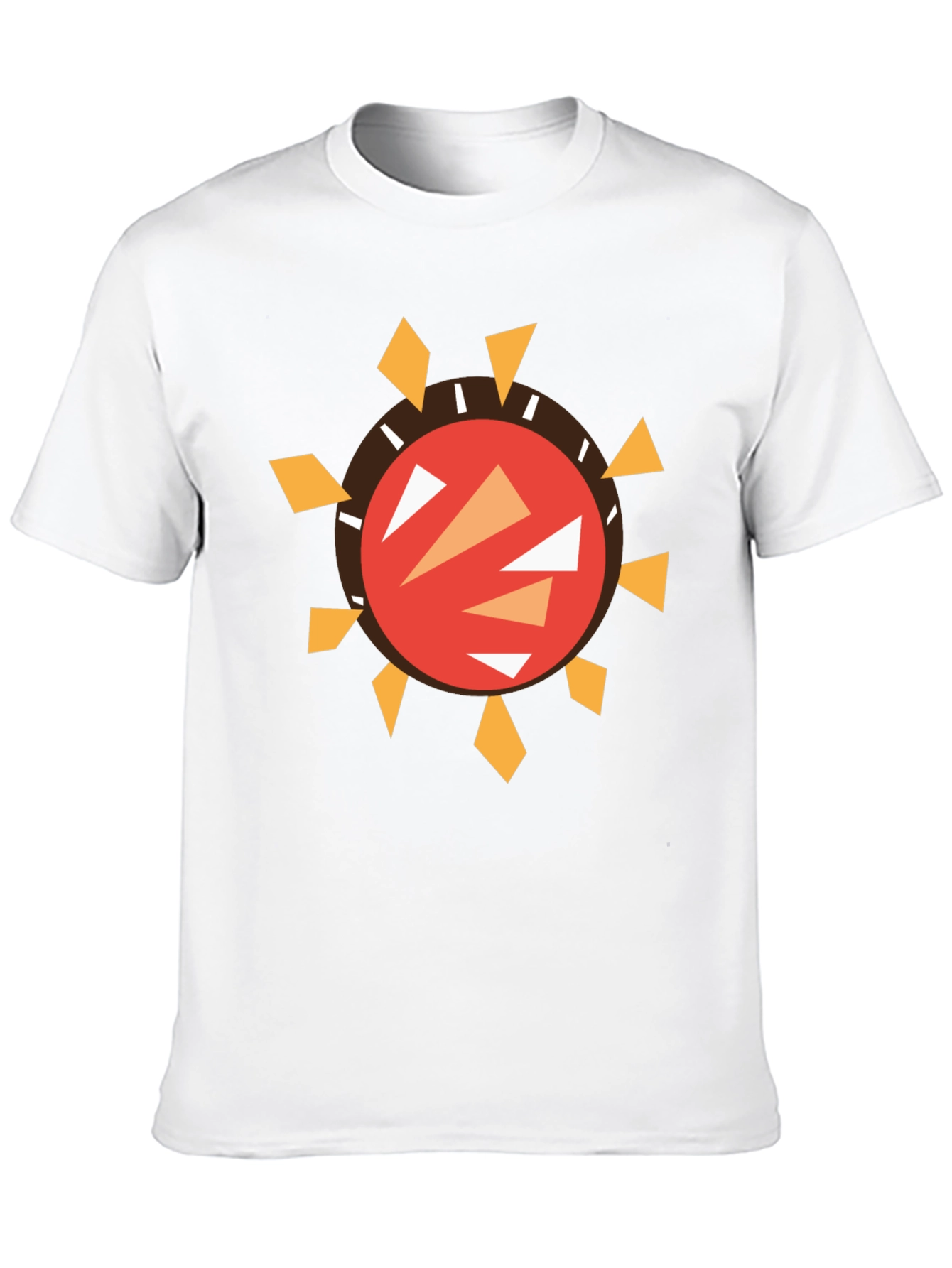 Abstract Sun Graphic Black T-Shirt