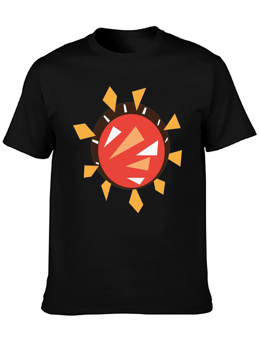 Abstract Sun Graphic Black T-Shirt