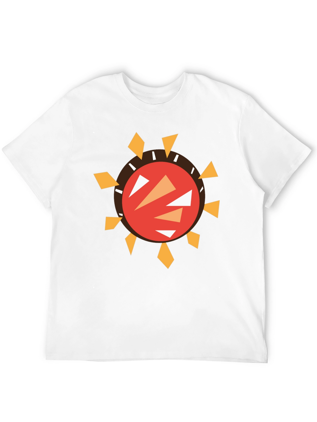 Abstract Sun Graphic Black T-Shirt