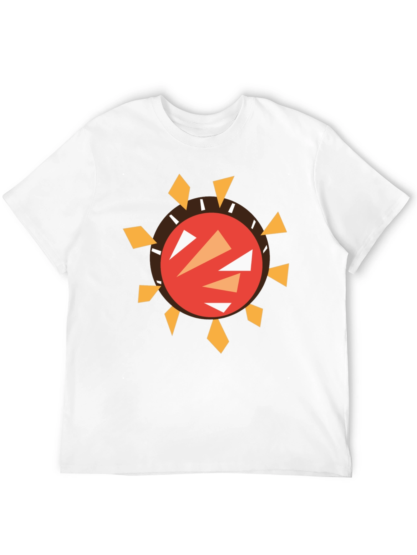 Abstract Sun Graphic Black T-Shirt
