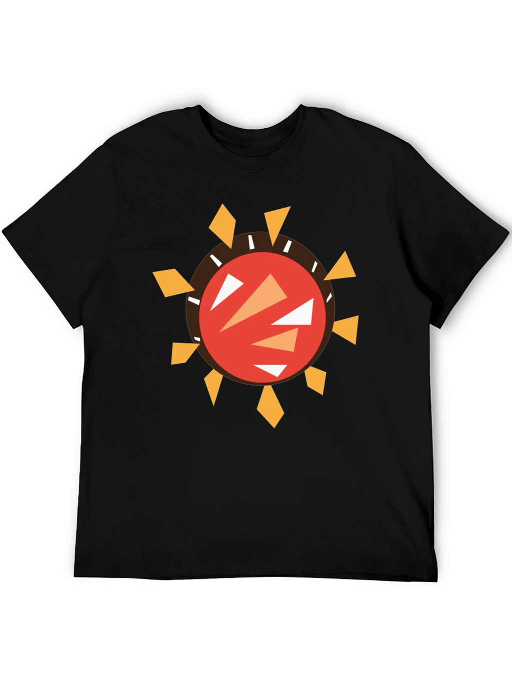 Abstract Sun Graphic Black T-Shirt