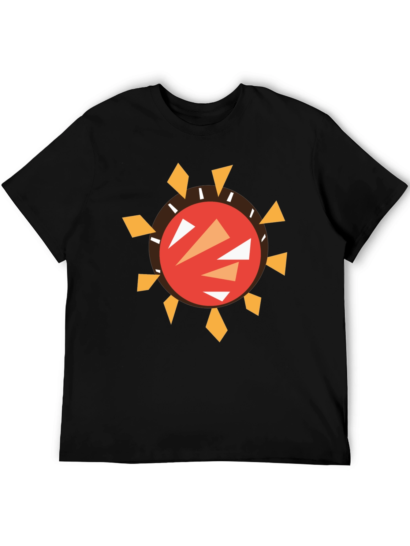 Abstract Sun Graphic Black T-Shirt