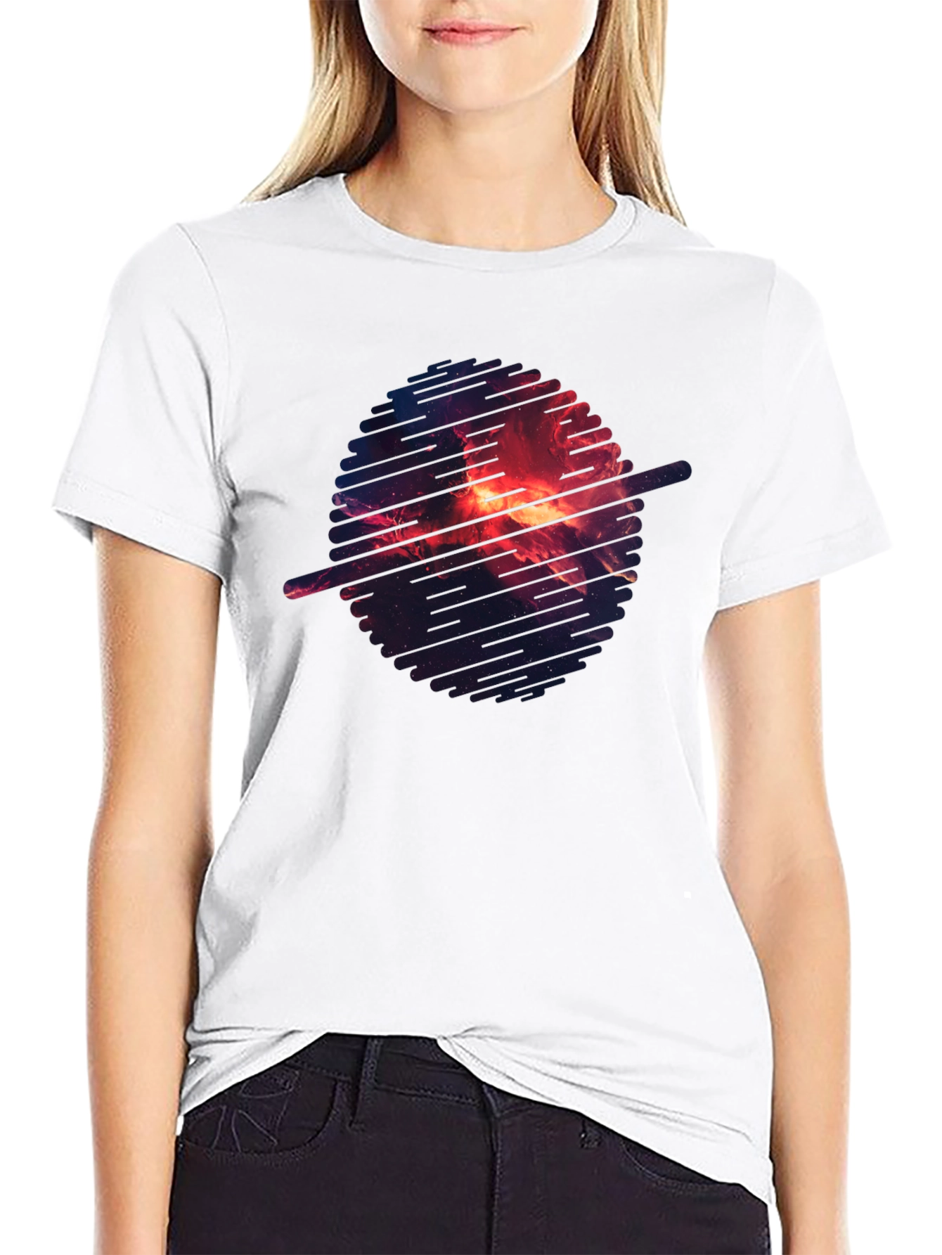 Cosmic Nebula Graphic Black T-Shirt