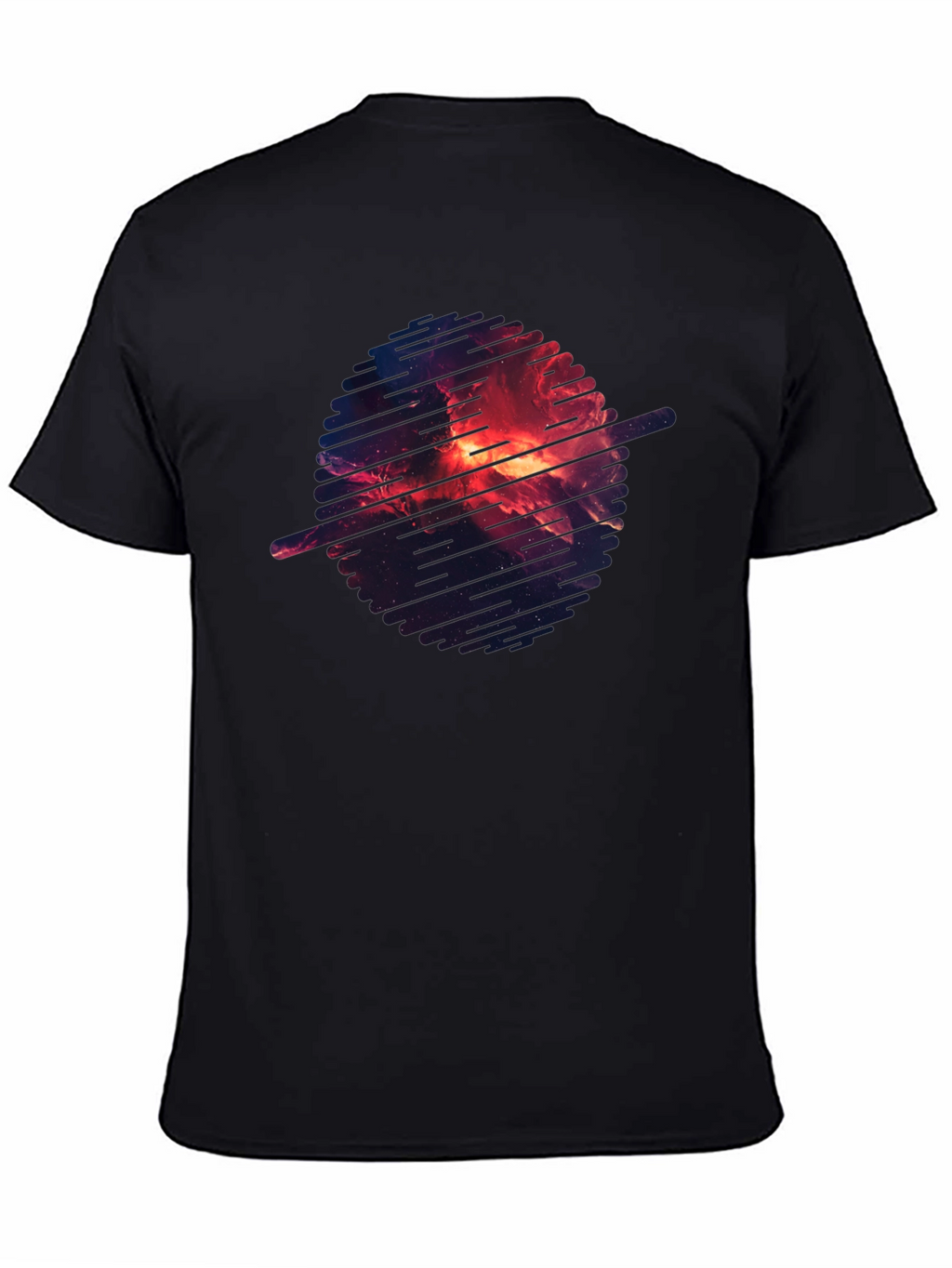 Cosmic Nebula Graphic Black T-Shirt