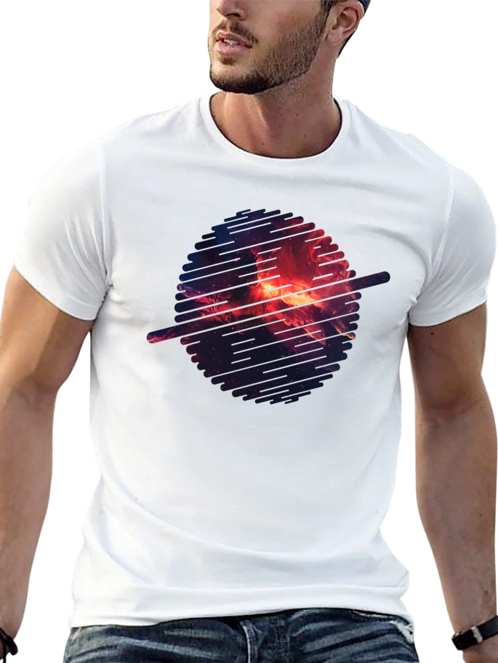 Cosmic Nebula Graphic Black T-Shirt