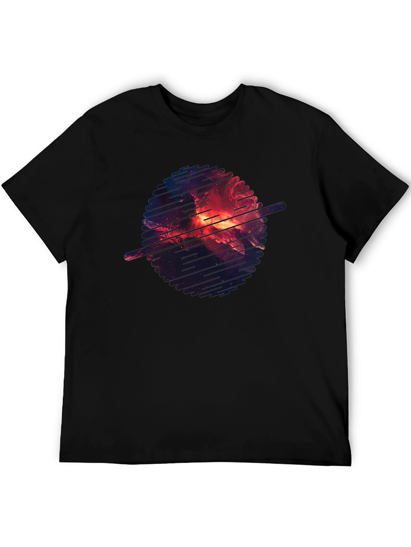 Cosmic Nebula Graphic Black T-Shirt