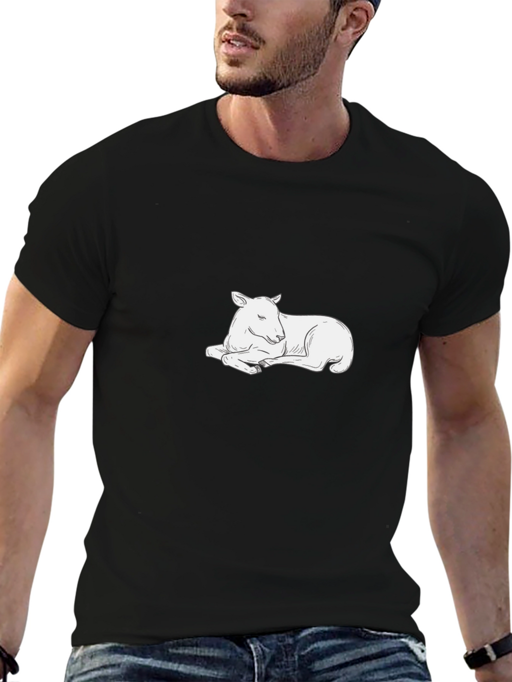 Relaxed Lamb Graphic Tee - Soft Cotton Comfort