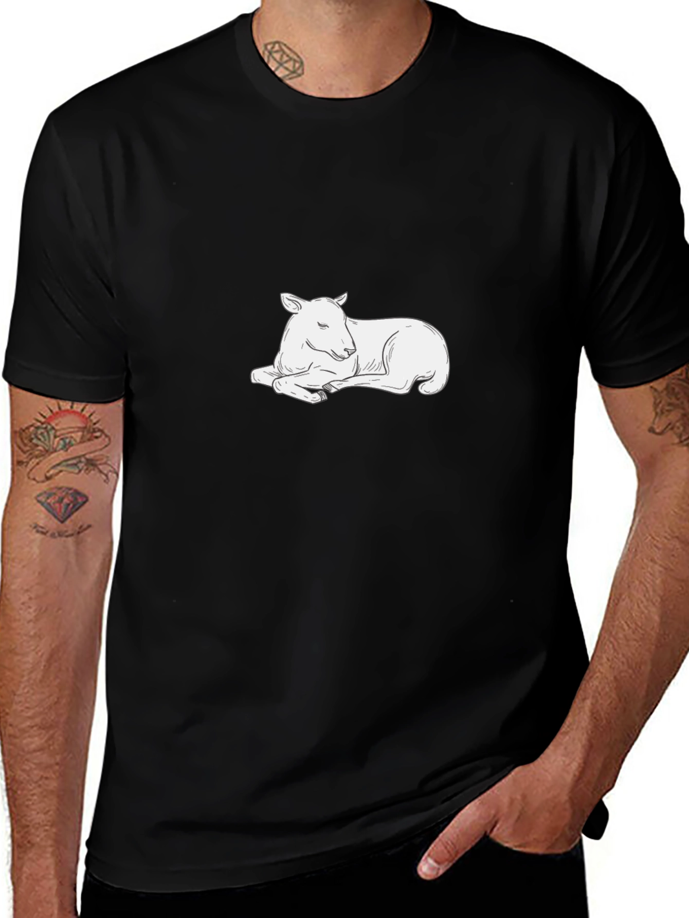 Relaxed Lamb Graphic Tee - Soft Cotton Comfort