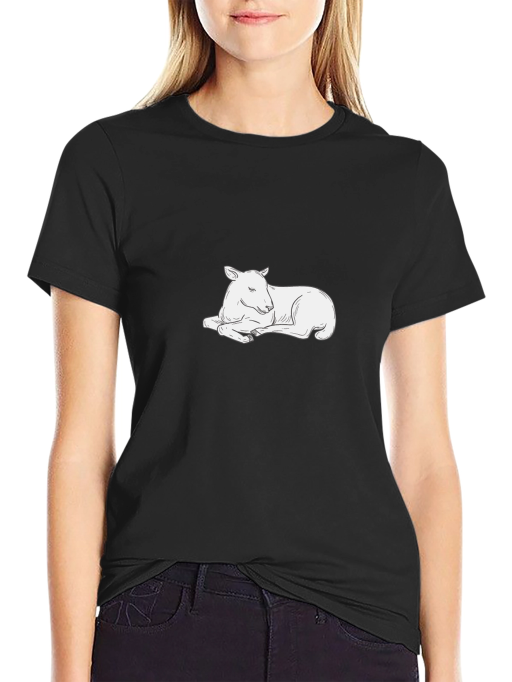 Relaxed Lamb Graphic Tee - Soft Cotton Comfort