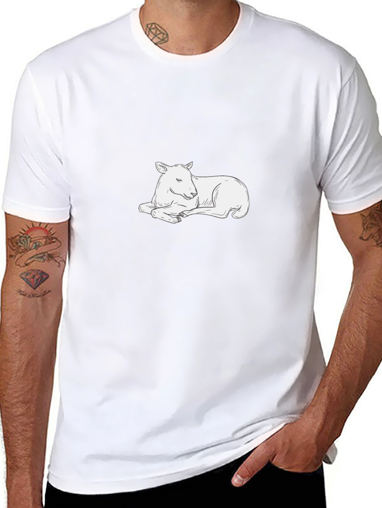 Relaxed Lamb Graphic Tee - Soft Cotton Comfort