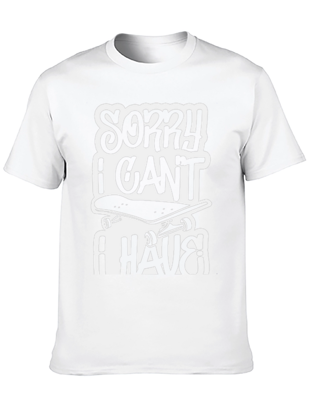 Sorry I Cant I Have Skateboarding Black T-Shirt