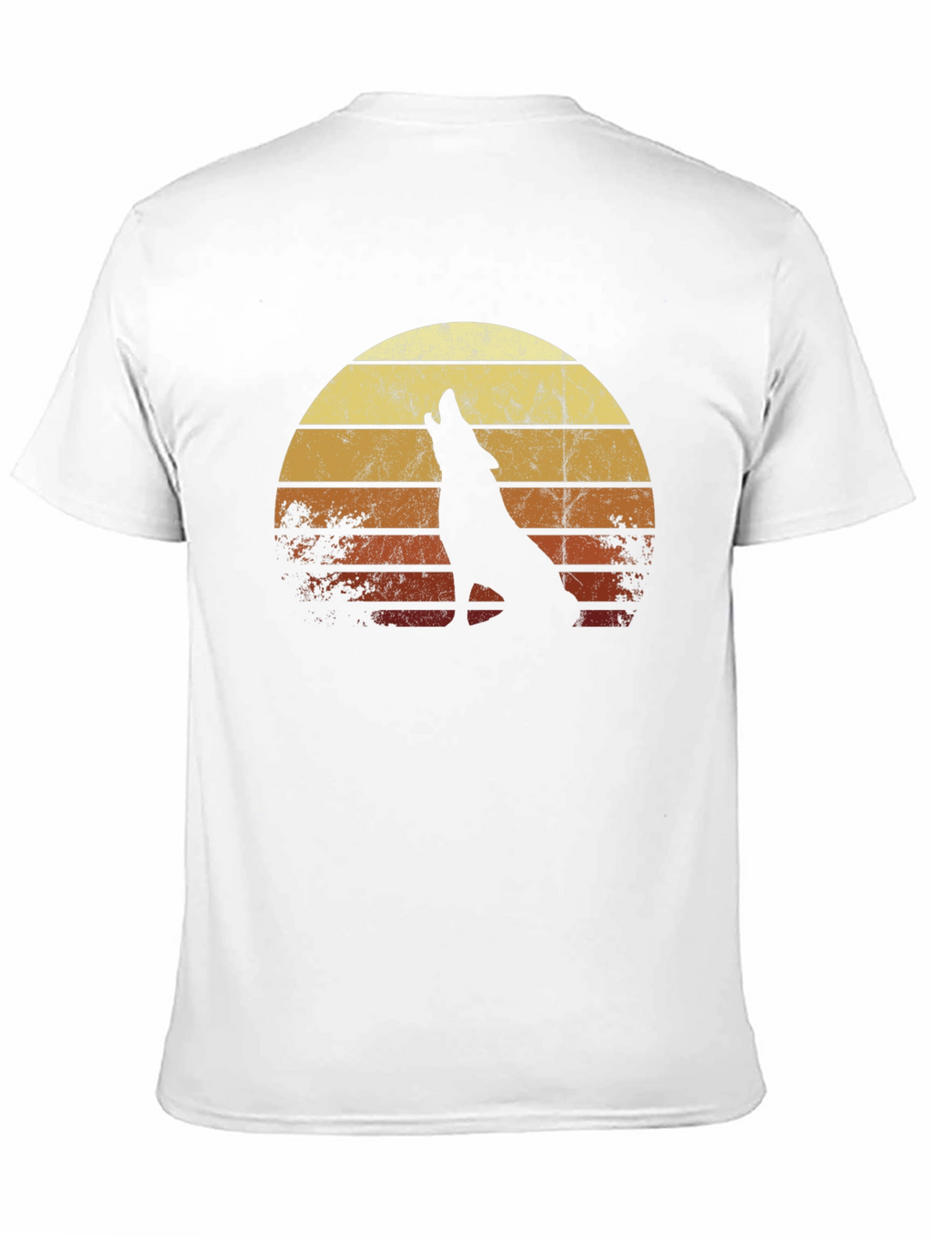 Retro Wolf Sunset Graphic Tee - Black