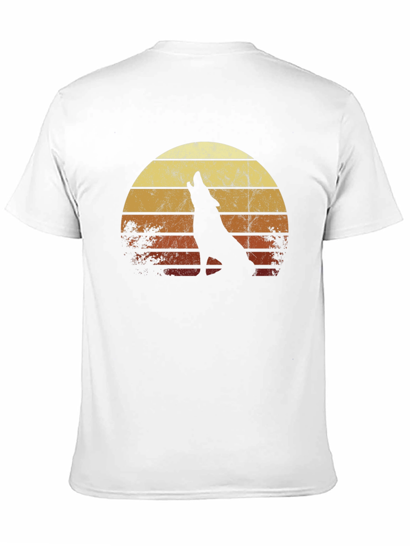 Retro Wolf Sunset Graphic Tee - Black
