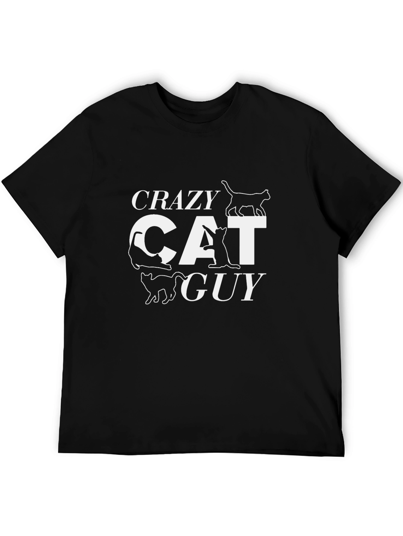 Crazy Cat Guy T-Shirt - Funny Novelty Tee