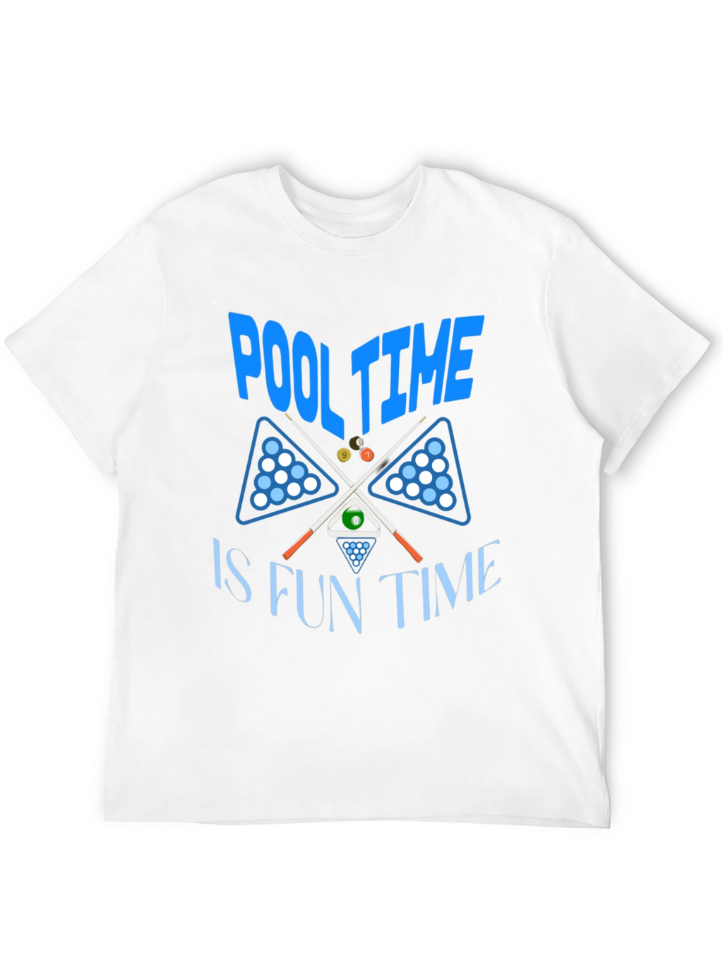 Pool Time Fun Time Black Graphic T-Shirt