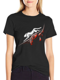 Tribal Panther Graphic Tee - Black Cotton Blend