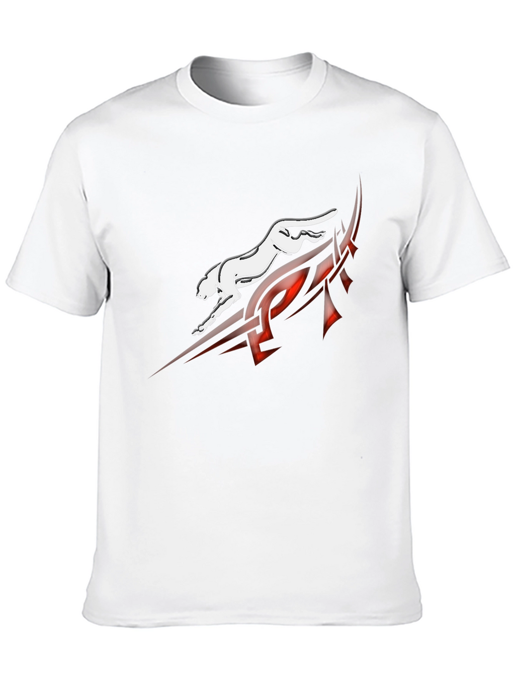 Tribal Panther Graphic Tee - Black Cotton Blend