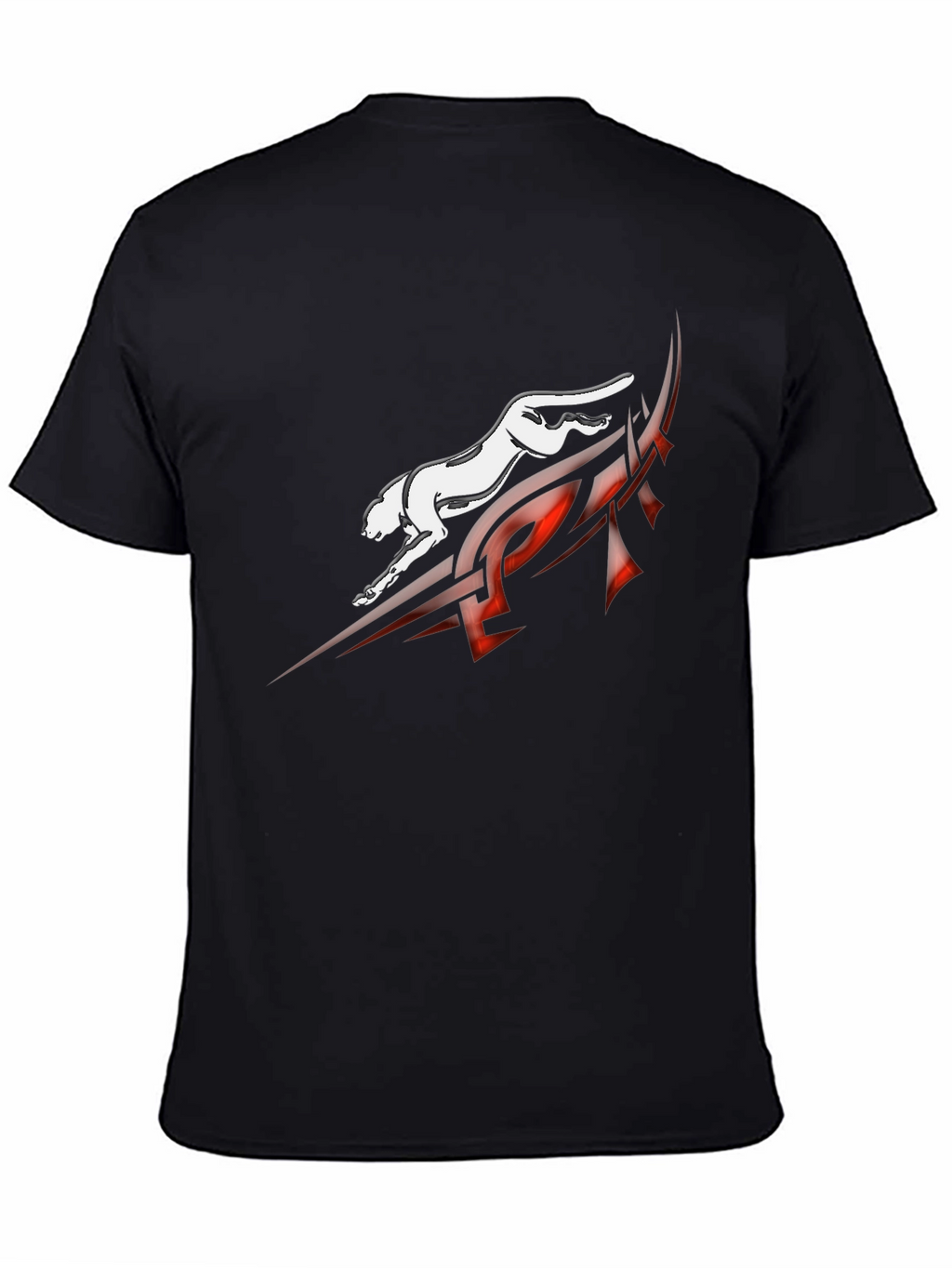 Tribal Panther Graphic Tee - Black Cotton Blend