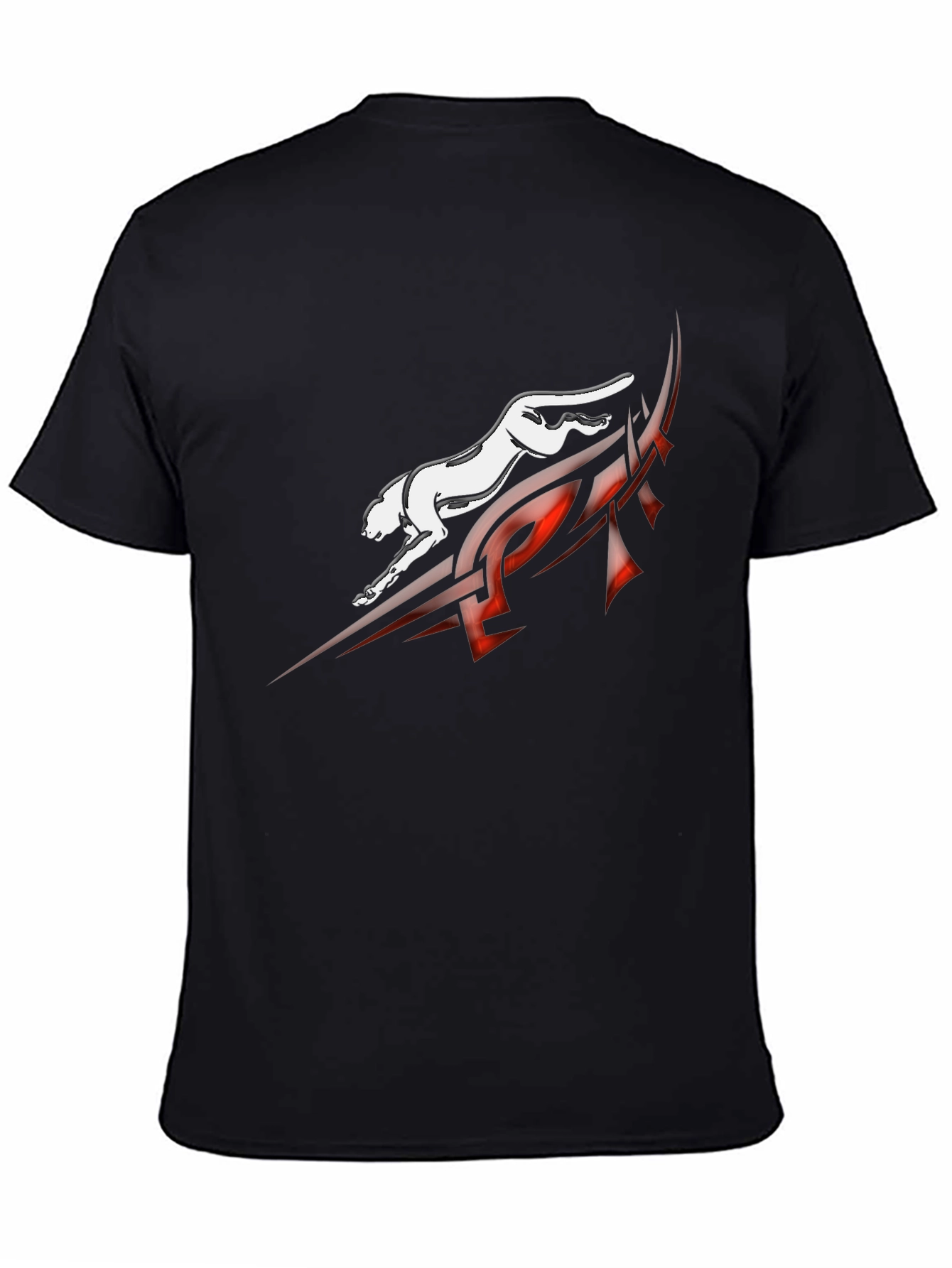 Tribal Panther Graphic Tee - Black Cotton Blend