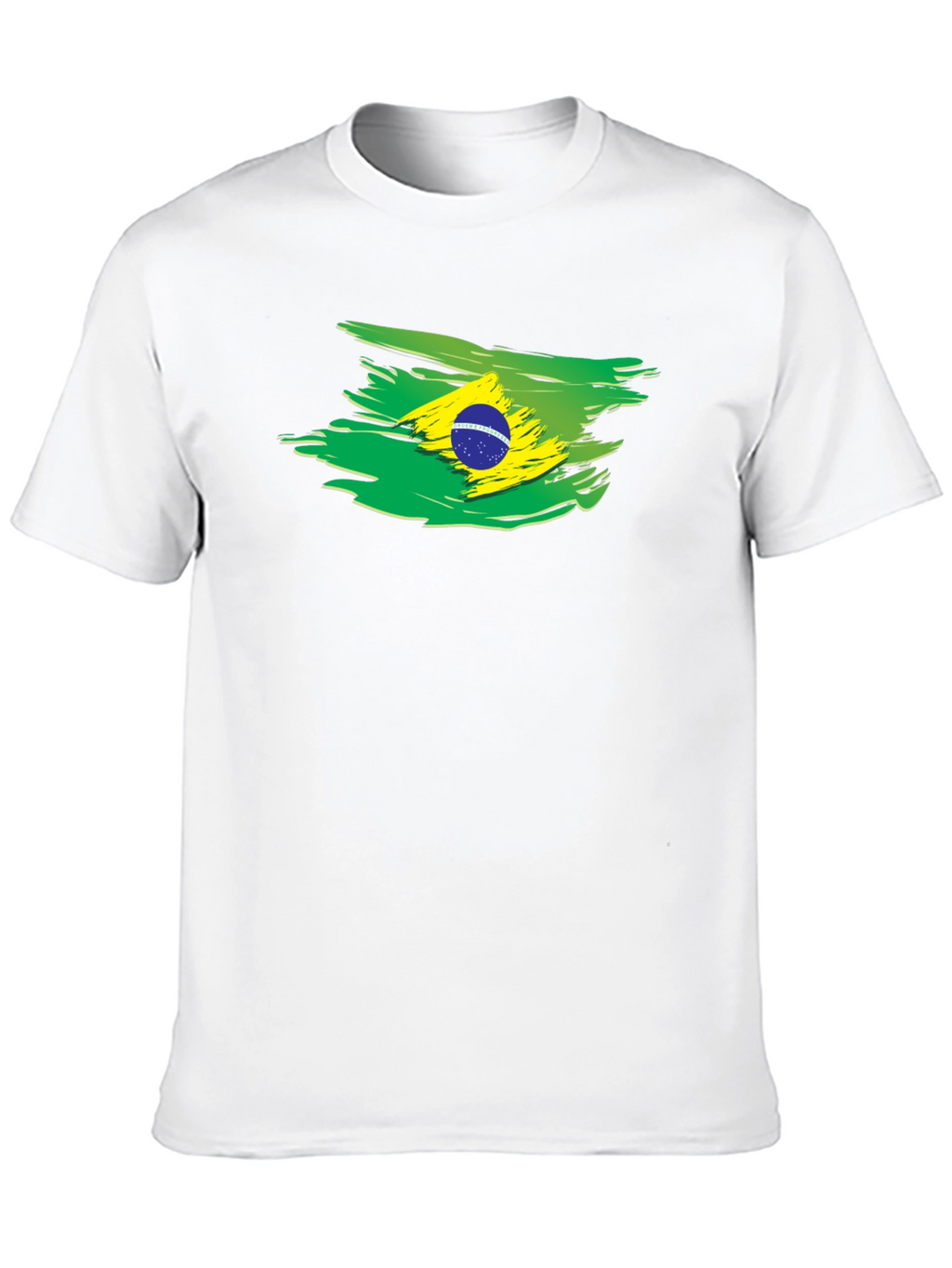 Brazil Flag Brushstroke Graphic T-Shirt