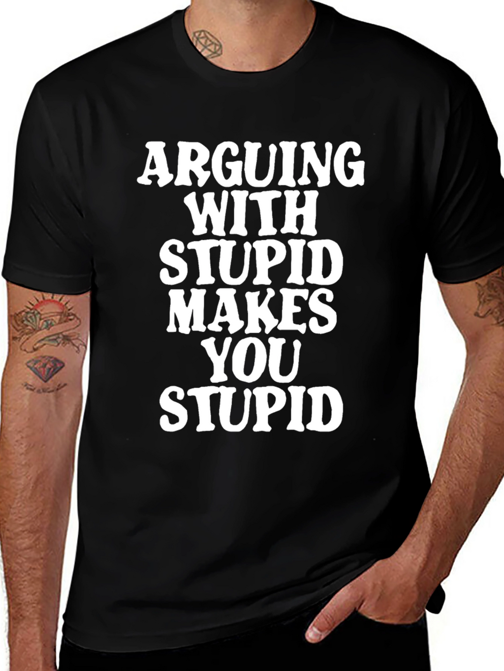 Arguing With Stupid T-Shirt - Funny Graphic Tee