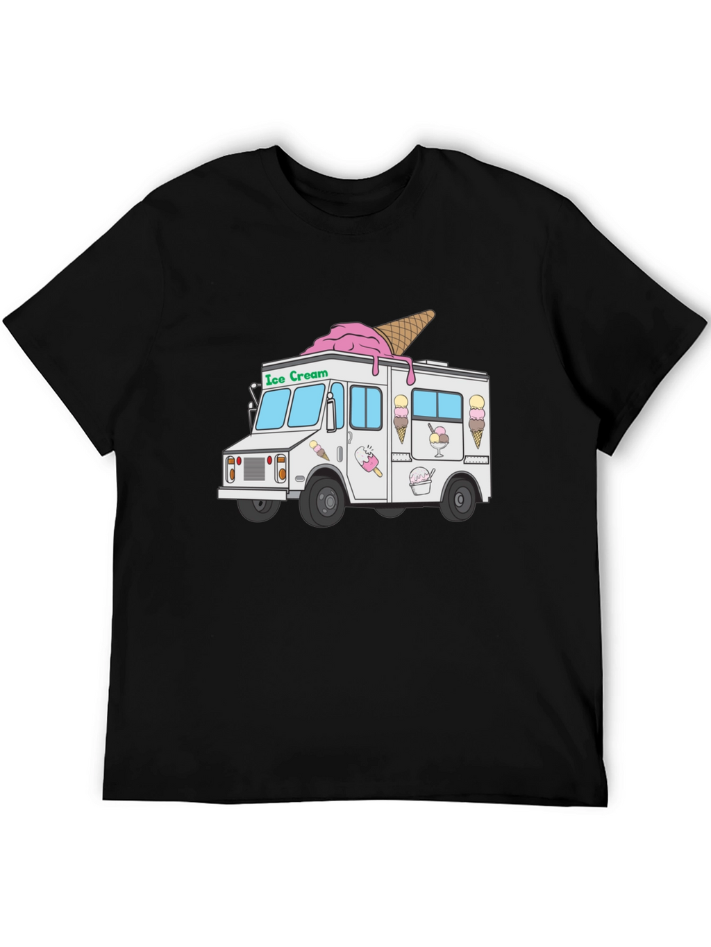 Ice Cream Truck Graphic T-Shirt - Black