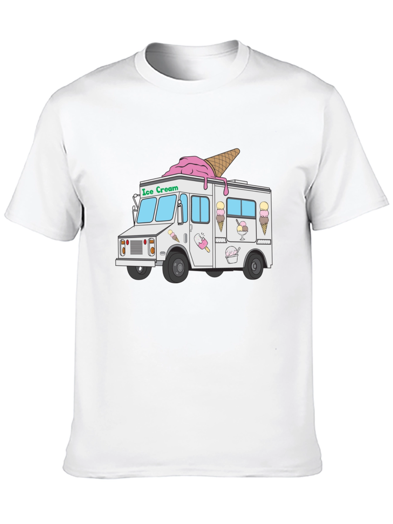 Ice Cream Truck Graphic T-Shirt - Black
