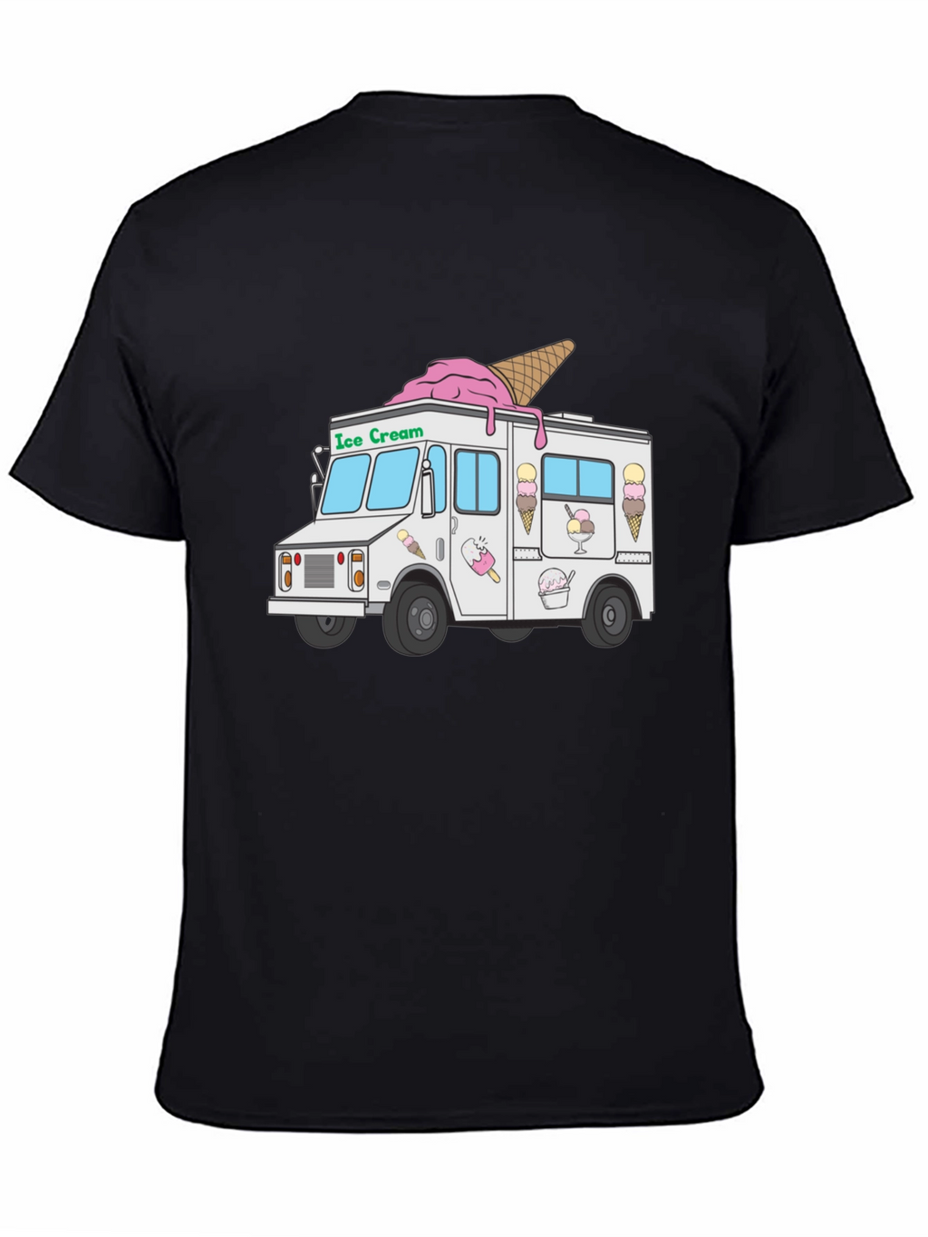 Ice Cream Truck Graphic T-Shirt - Black