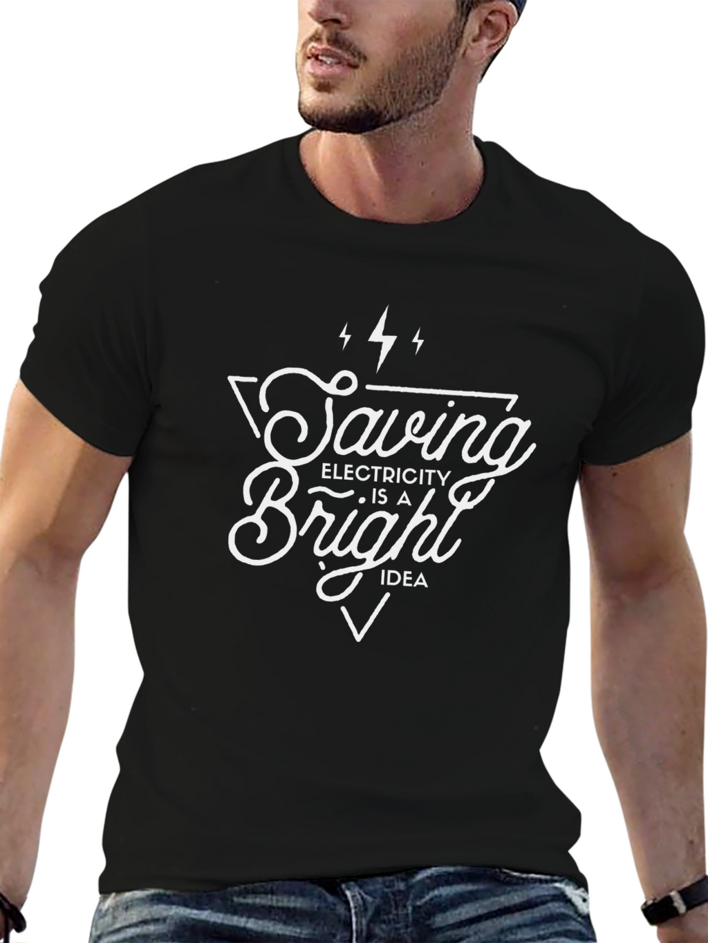 Saving Electricity Bright Idea Black T-Shirt