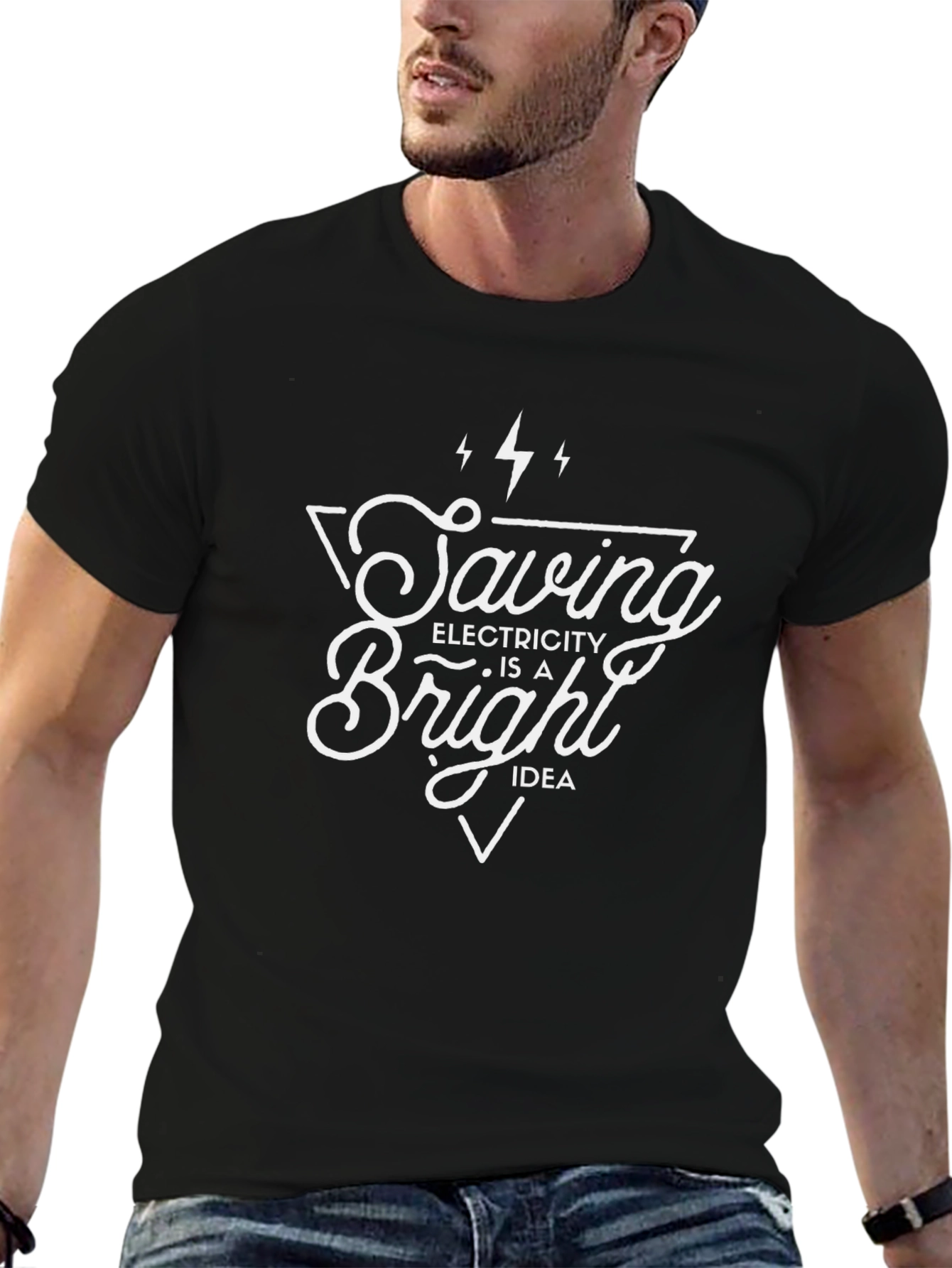 Saving Electricity Bright Idea Black T-Shirt