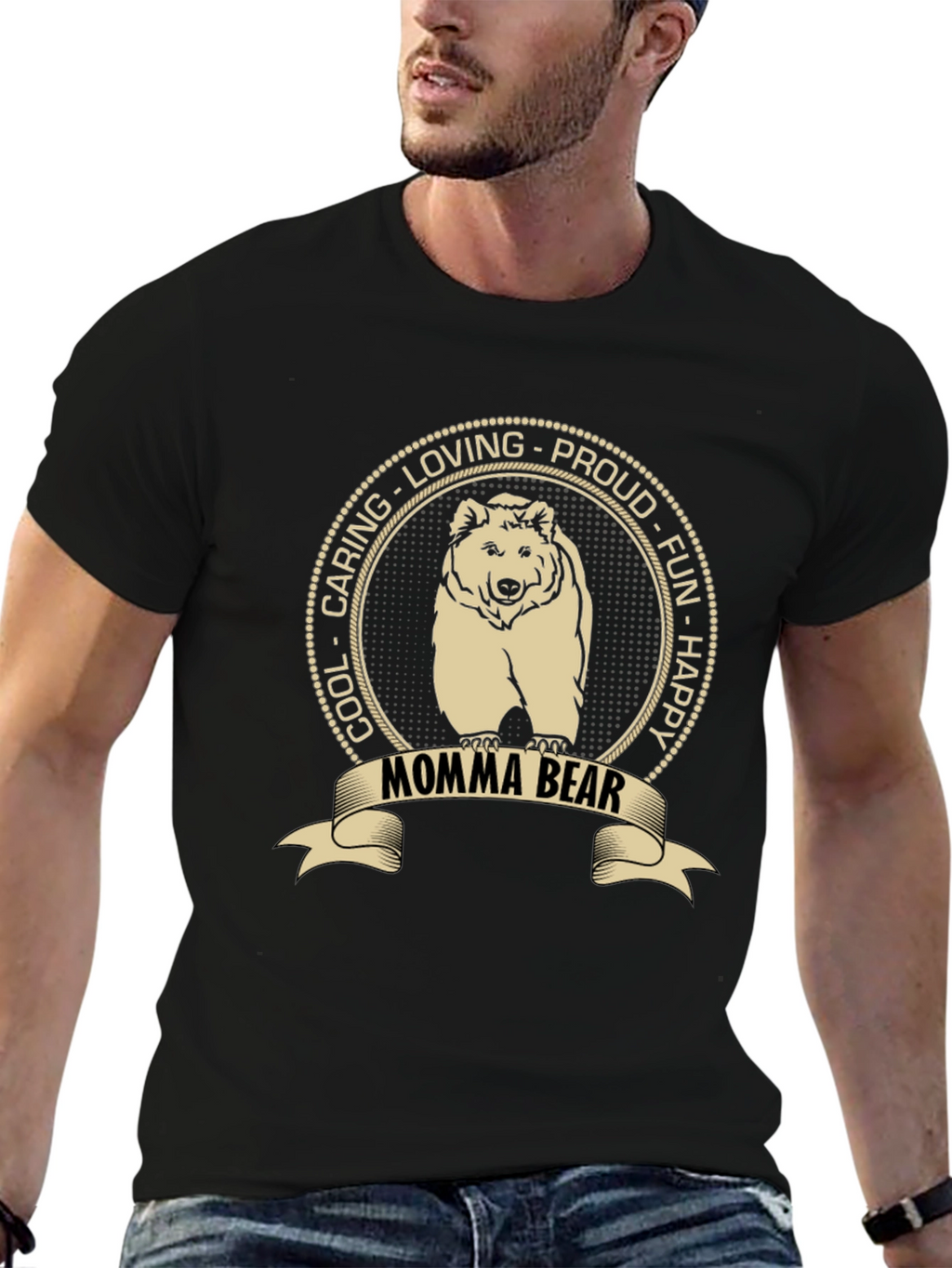 Momma Bear Graphic T-Shirt - Cool Caring Loving Proud