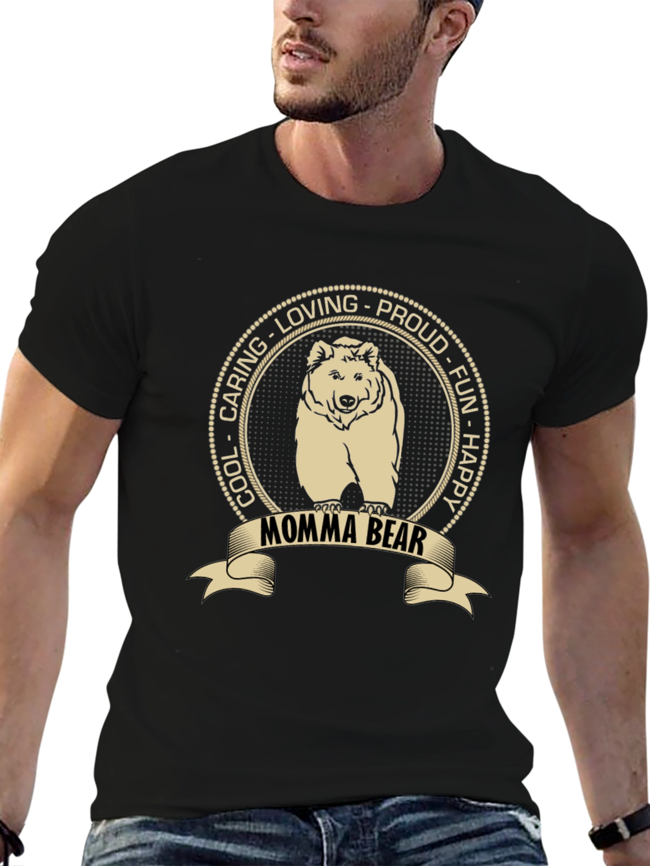 Momma Bear Graphic T-Shirt - Cool Caring Loving Proud