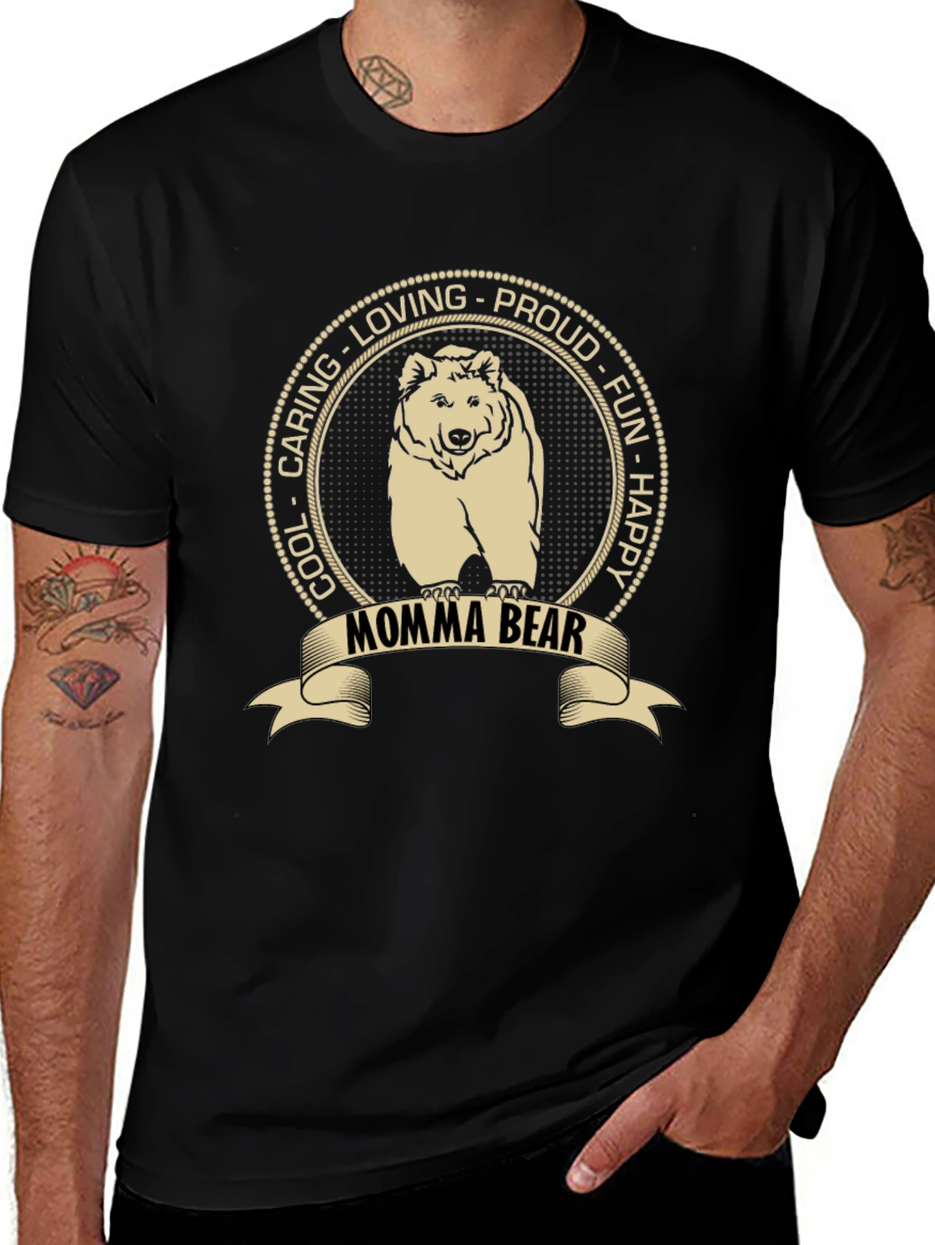 Momma Bear Graphic T-Shirt - Cool Caring Loving Proud