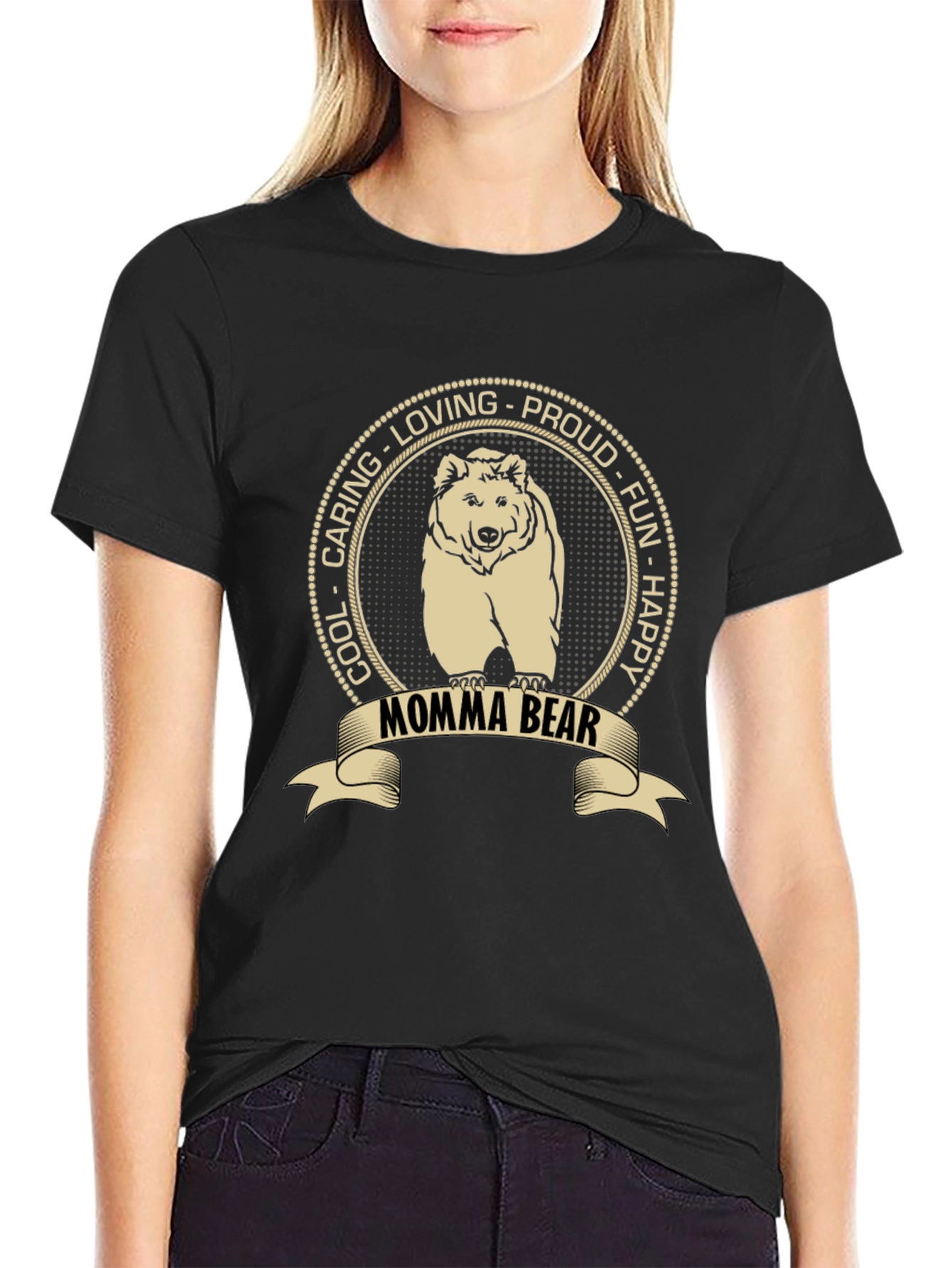 Momma Bear Graphic T-Shirt - Cool Caring Loving Proud