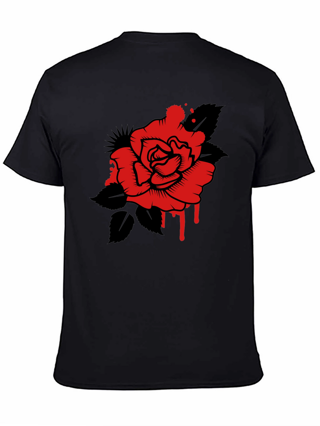 Rose Graphic Tee - Mens Black T-Shirt