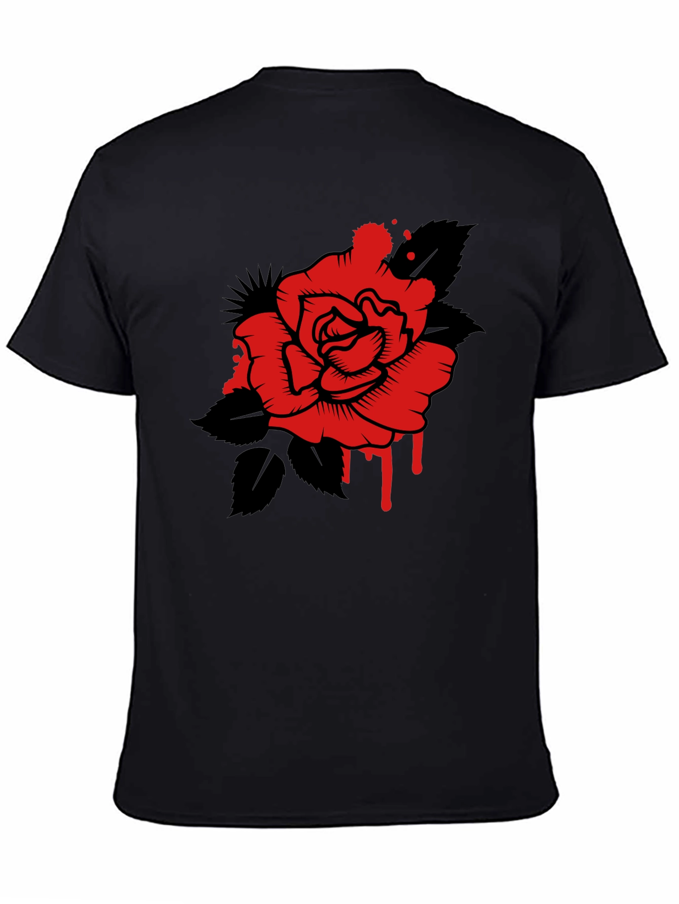 Rose Graphic Tee - Mens Black T-Shirt