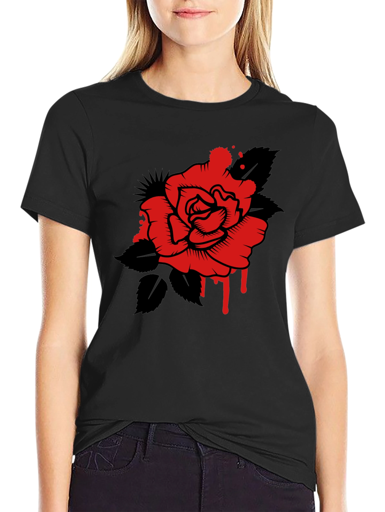 Rose Graphic Tee - Mens Black T-Shirt